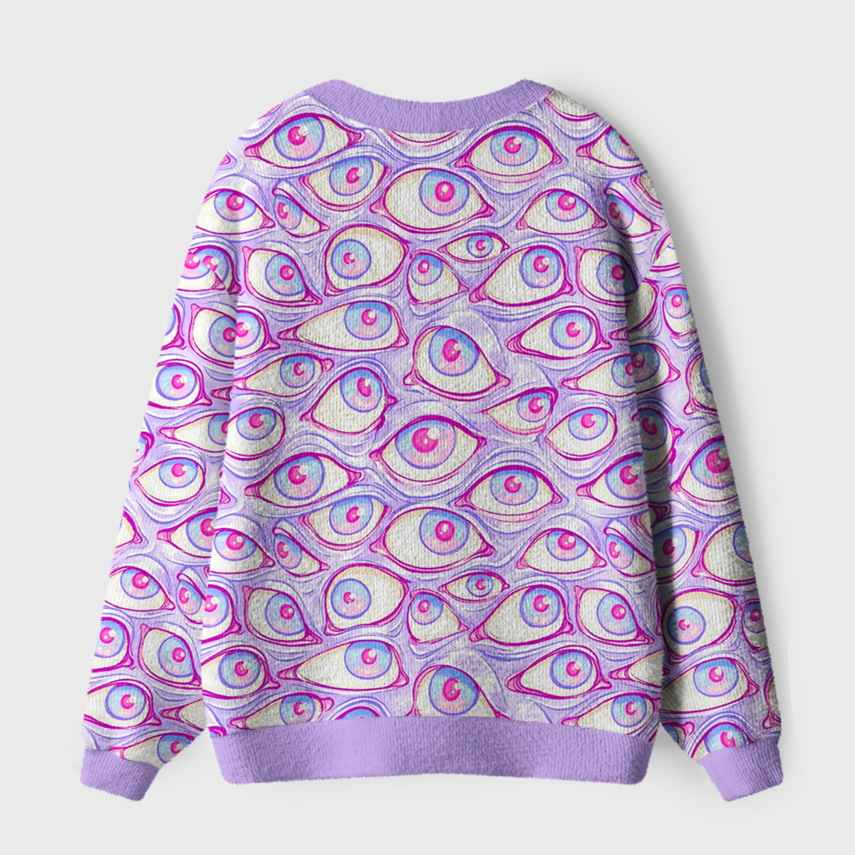 Purplehecate Lavender Dream Eyes Ugly Cardigan Sweaters
