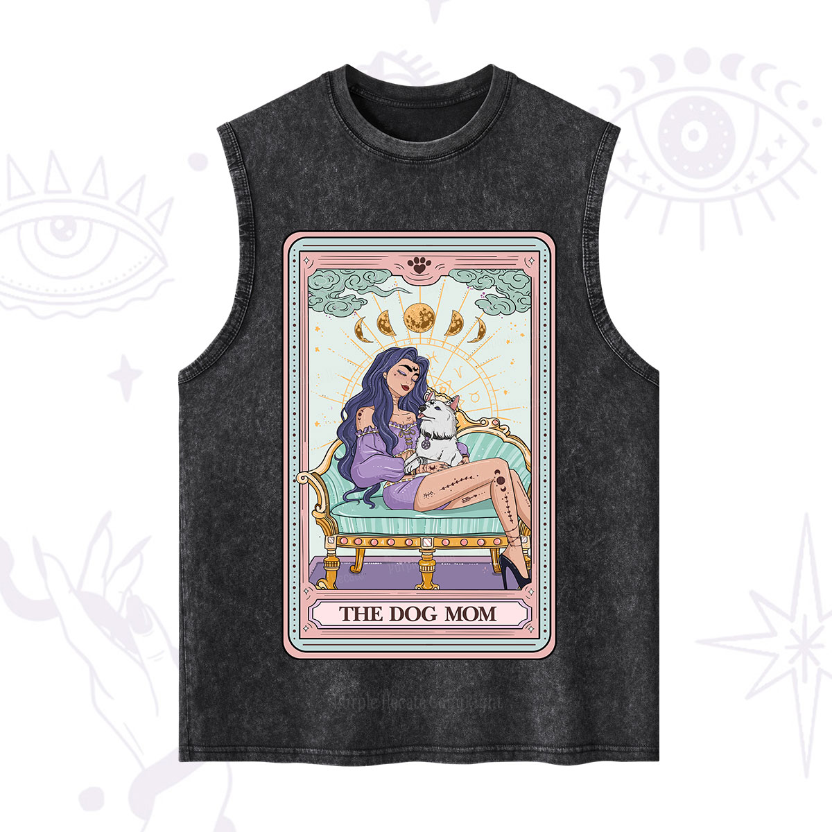 Purplehecate The Dog Mom Tarot Card Washed Tank