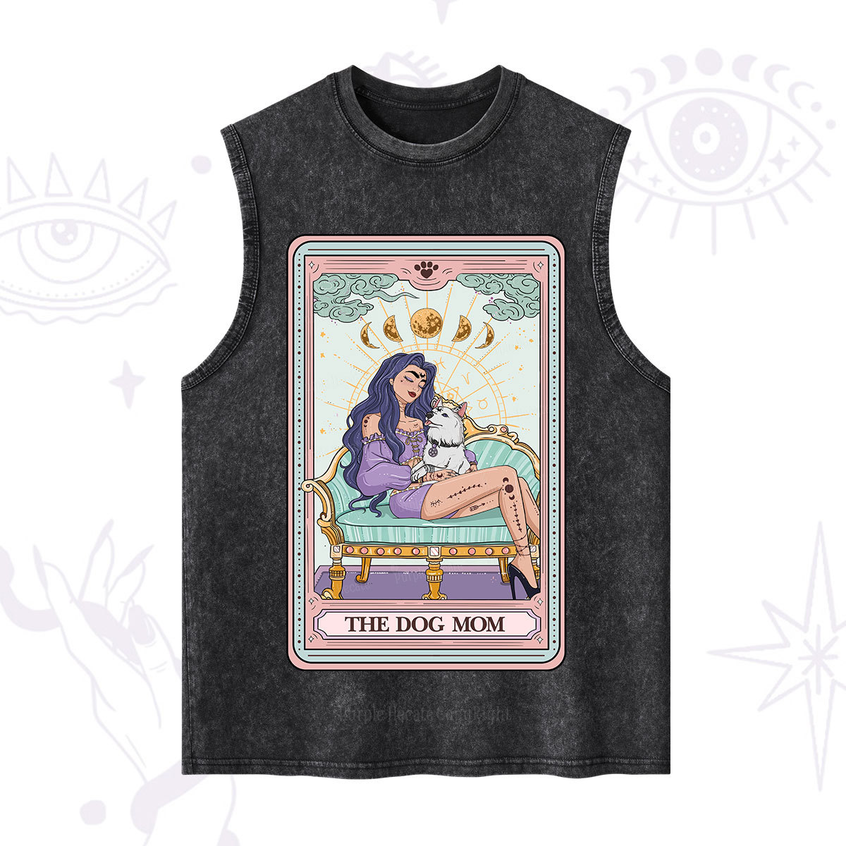 Purplehecate The Dog Mom Tarot Card Washed Tank