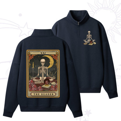 Purplehecate The Reader Tarot Zip Fleece Sweatshirt