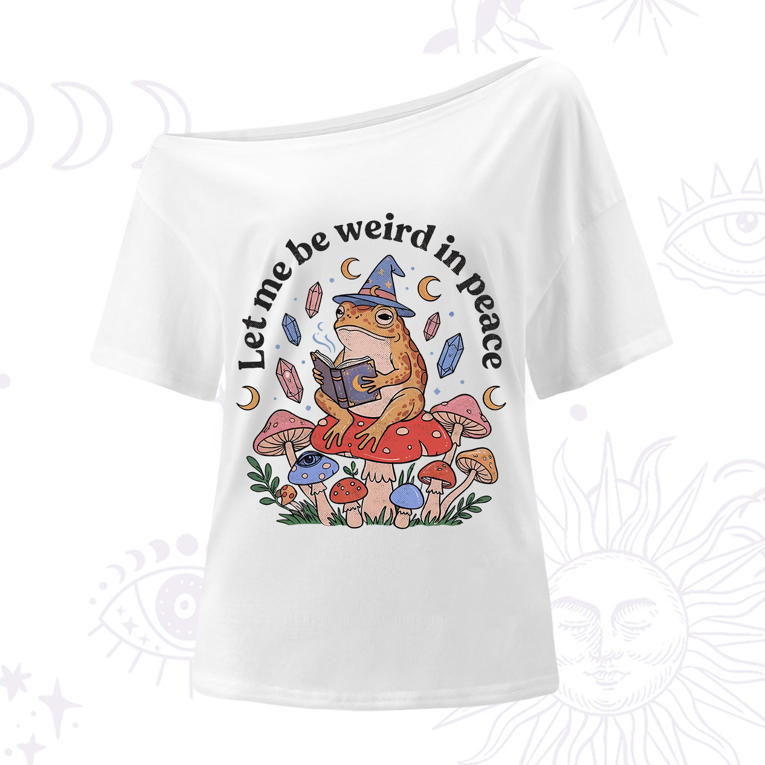 Purplehecate Let Me Be Weird in Peace Frog One Shoulder T-Shirt