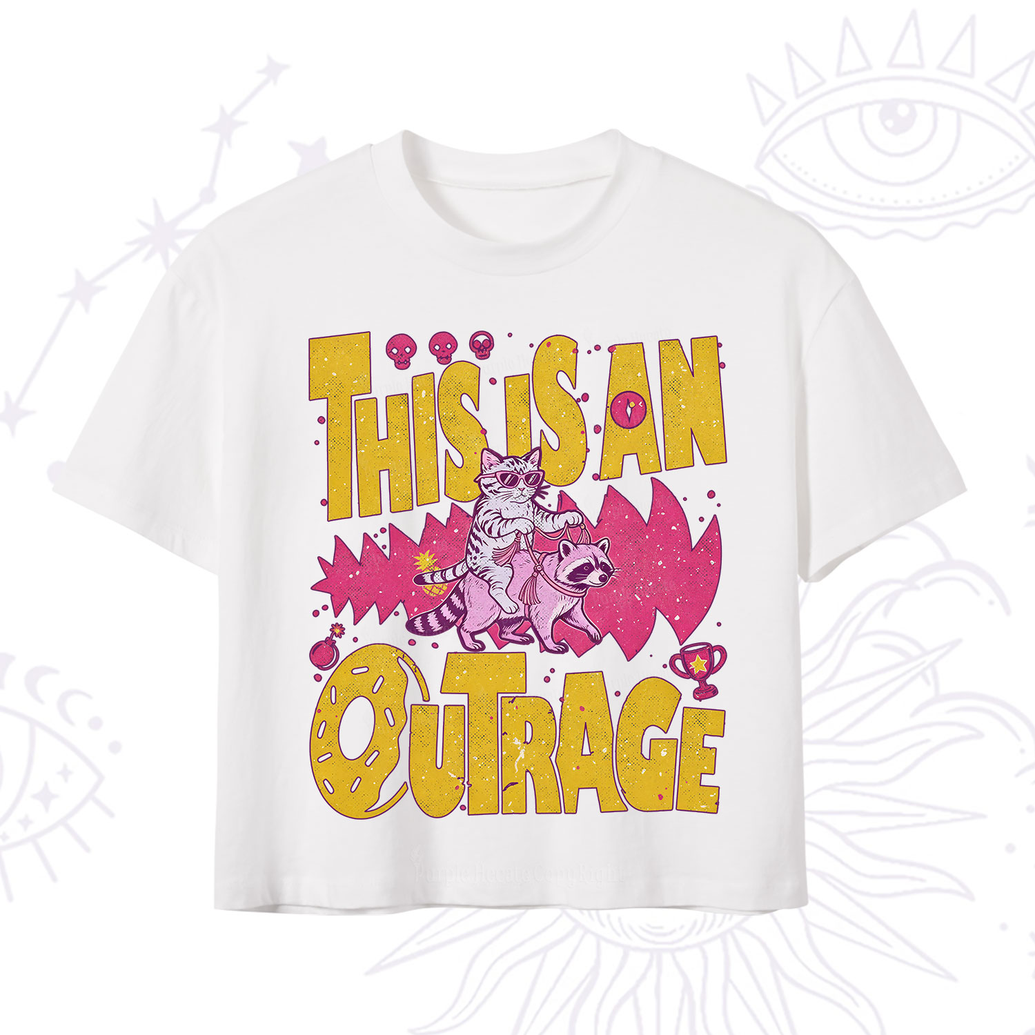 Purplehecate This Is An Outrage Angry Raccoons Crop T-Shirt