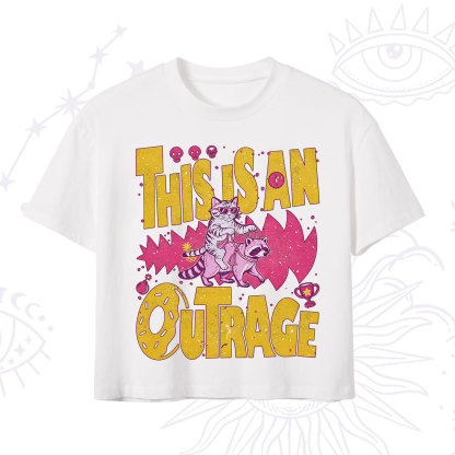 Purplehecate This Is An Outrage Angry Raccoons Crop T-Shirt