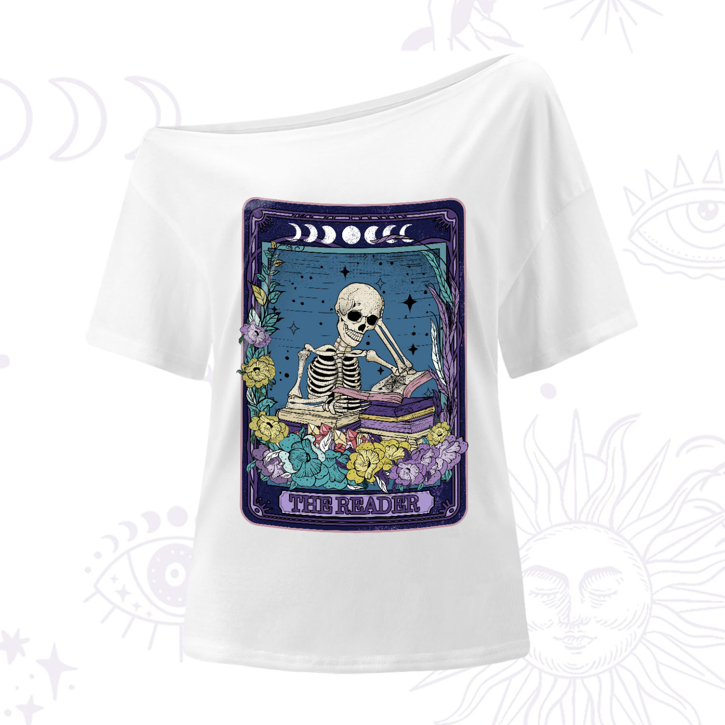 Purplehecate The Reader Tarot Card One-Shoulder T-Shirt