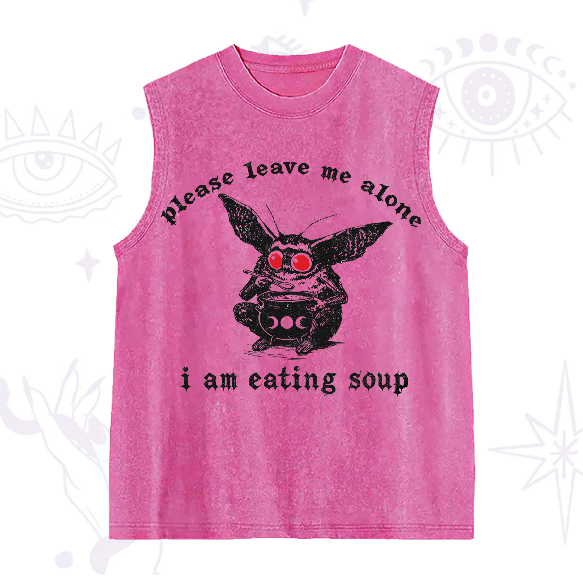Purplehecate Mothman Eating Soup Washed Tank