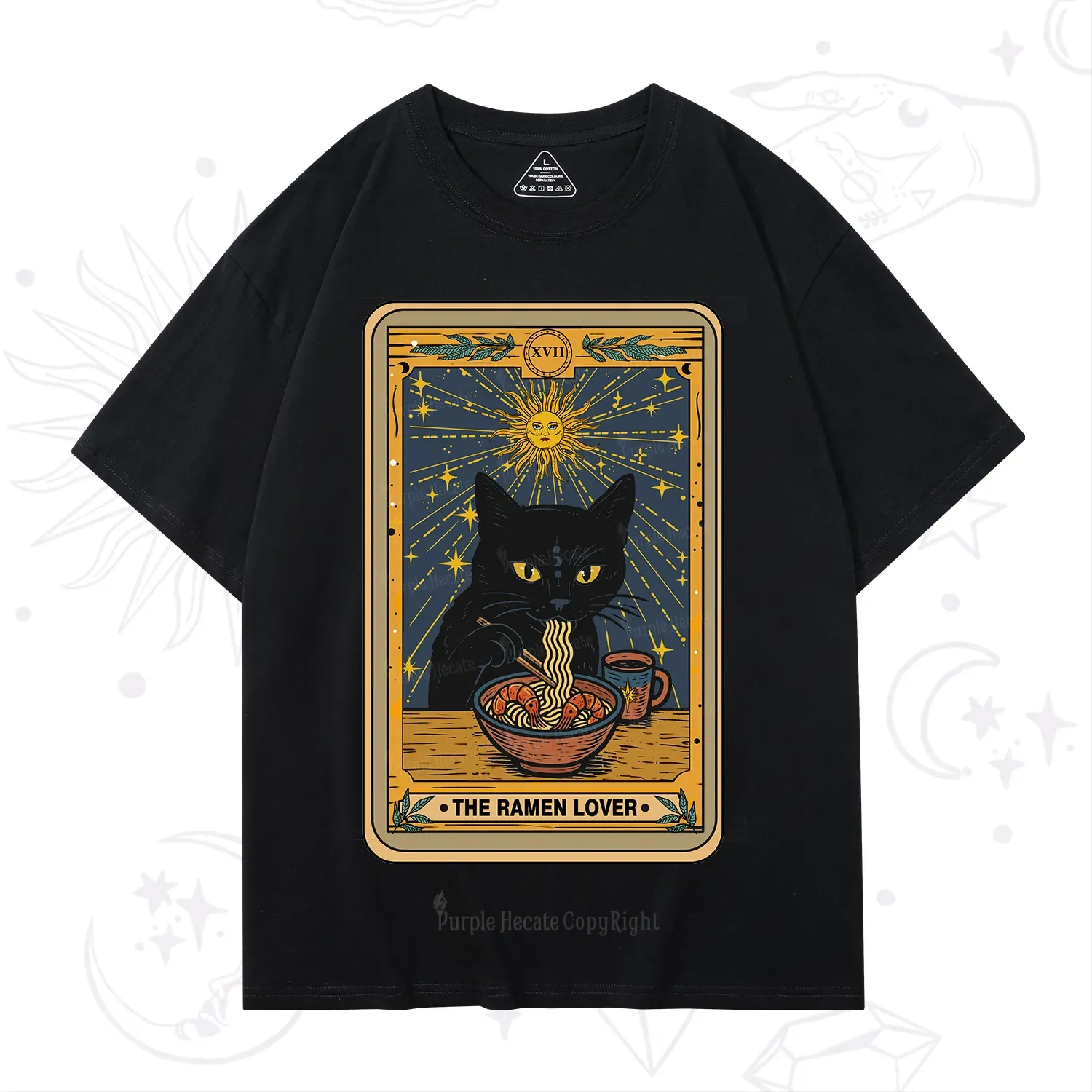 Purplehecate The Ramen Lover Cat Tarot T-Shirt