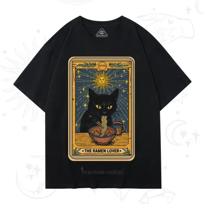 Purplehecate The Ramen Lover Cat Tarot T-Shirt