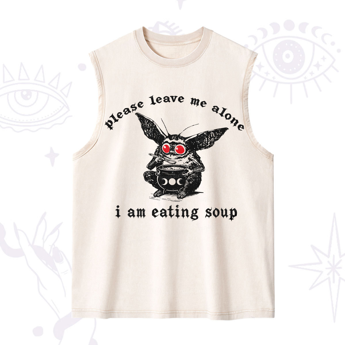 Purplehecate Mothman Eating Soup Washed Tank