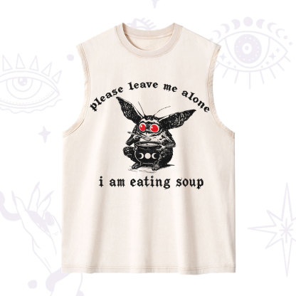 Purplehecate Mothman Eating Soup Washed Tank