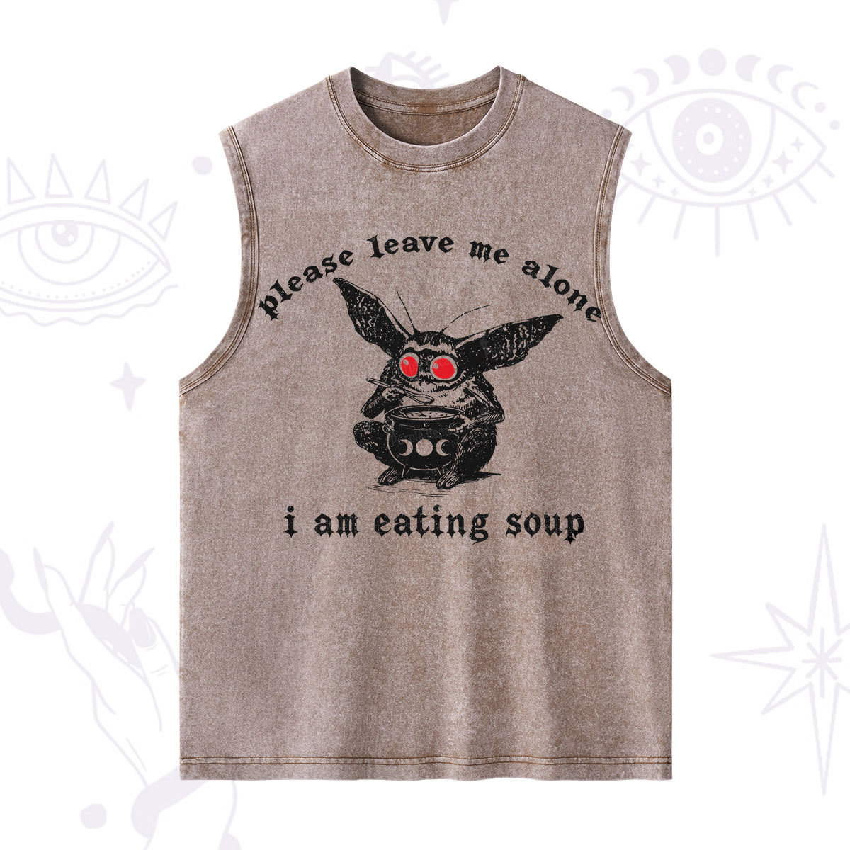 Purplehecate Mothman Eating Soup Washed Tank