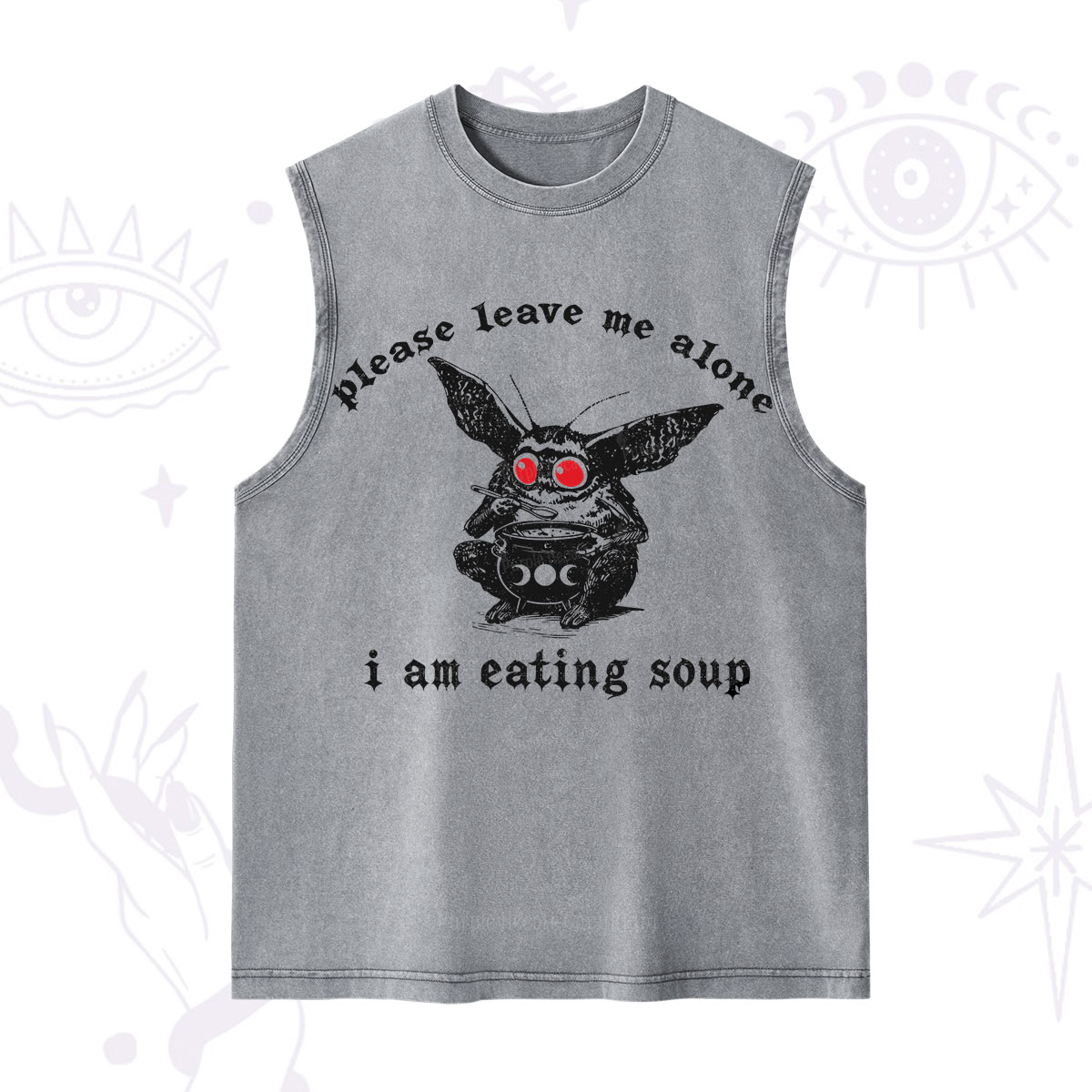 Purplehecate Mothman Eating Soup Washed Tank