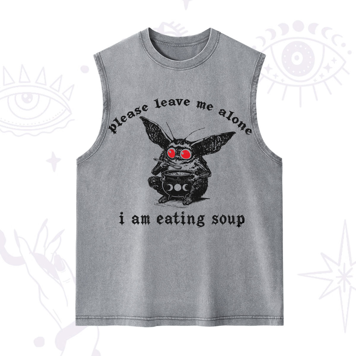 Purplehecate Mothman Eating Soup Washed Tank
