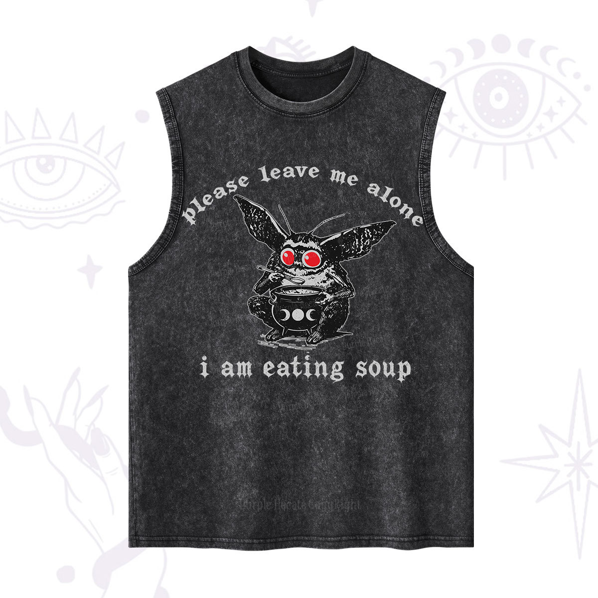 Purplehecate Mothman Eating Soup Washed Tank