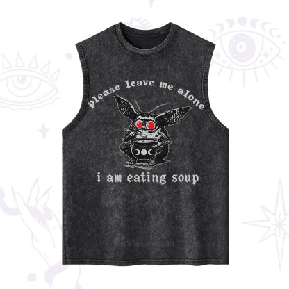 Purplehecate Mothman Eating Soup Washed Tank