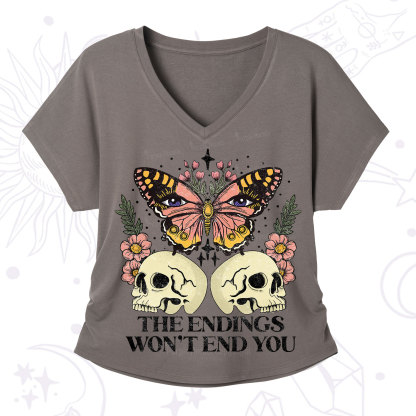 Purplehecate The Endings Won't End You V-Neck T-Shirt