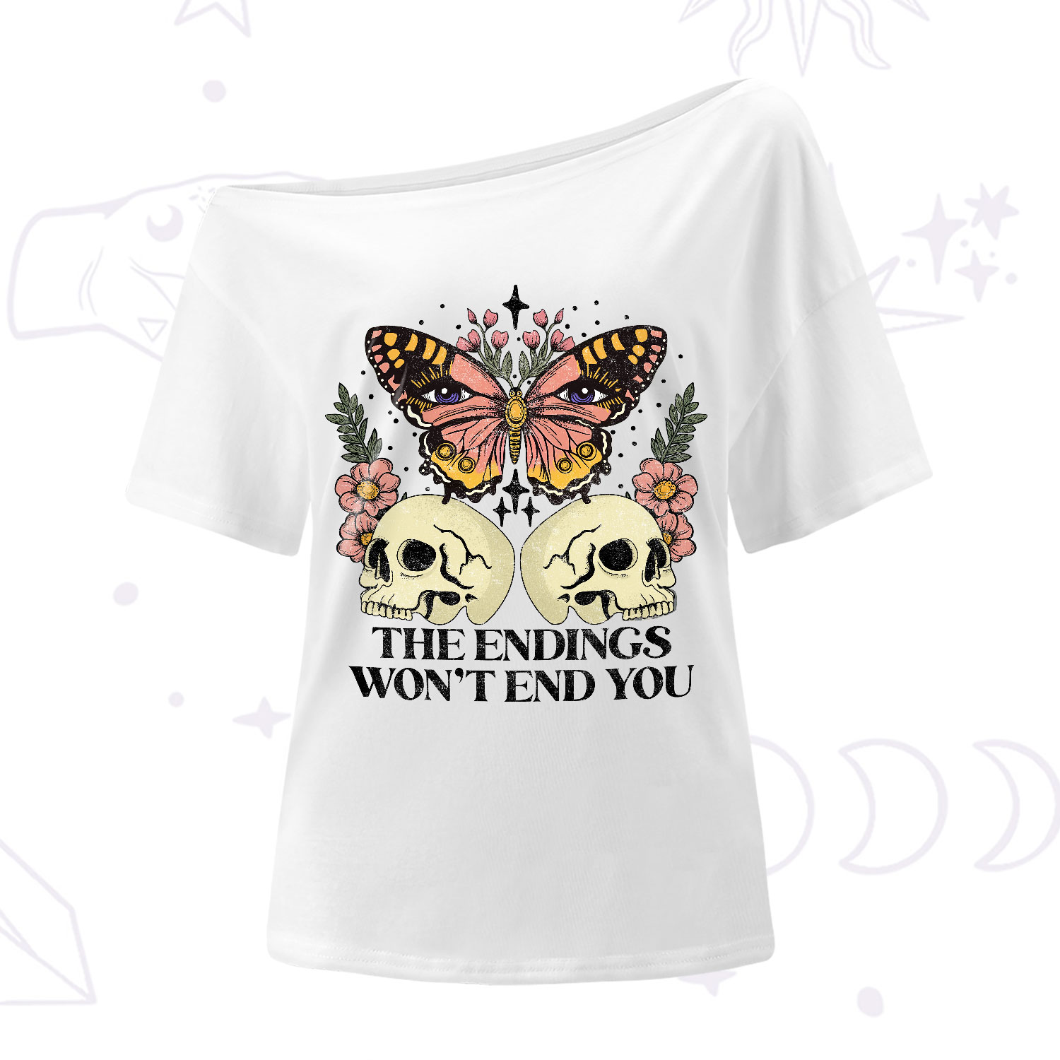 Purplehecate The Endings Won't End You One-Shoulder T-Shirt