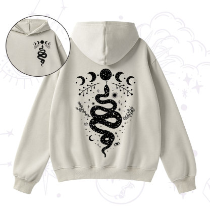 Purplehecate Snake And Moon Phase Comfort Fleece Hoodie Suit