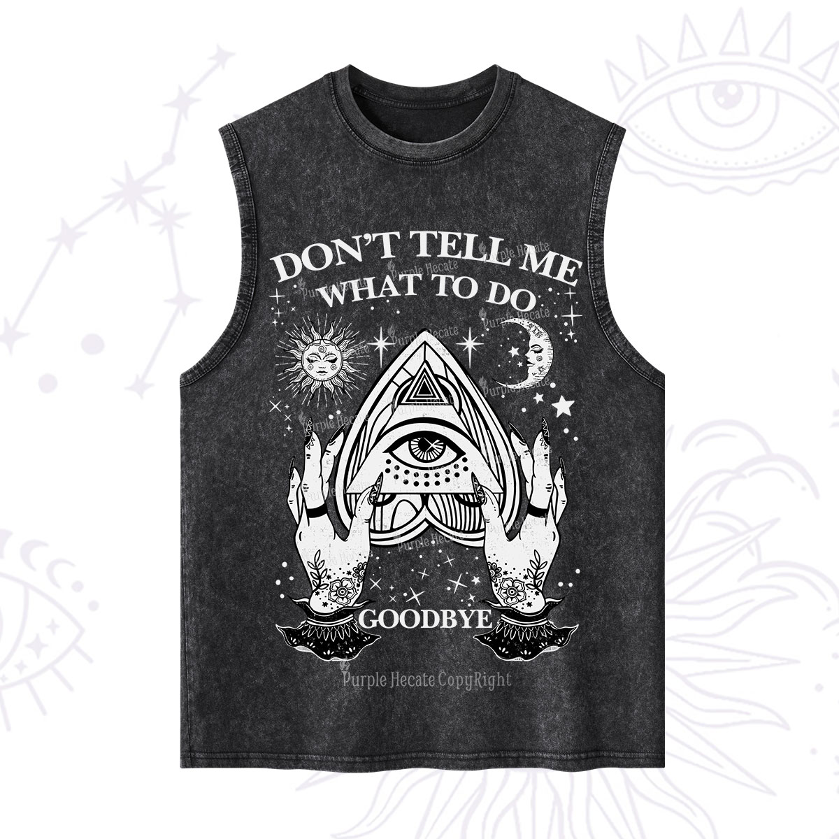 Purplehecate Don't Tell Me What To Do Witch Planchette Eye Washed Tank