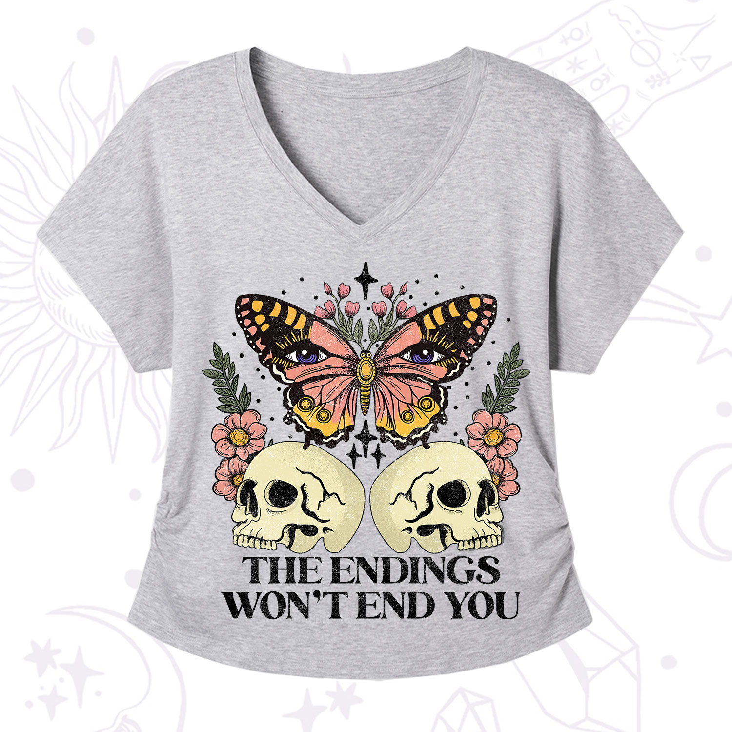 Purplehecate The Endings Won't End You V-Neck T-Shirt