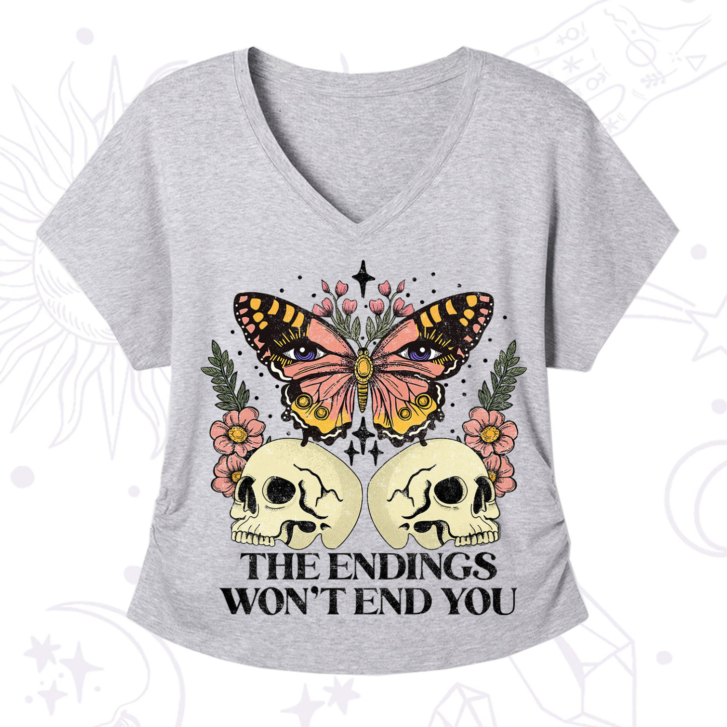 Purplehecate The Endings Won't End You V-Neck T-Shirt