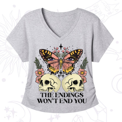 Purplehecate The Endings Won't End You V-Neck T-Shirt