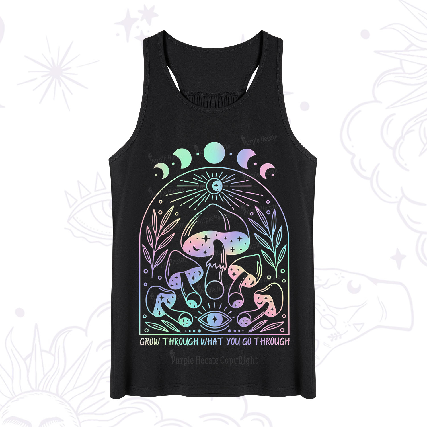 Purplehecate Moon Phases Mushroom Tank