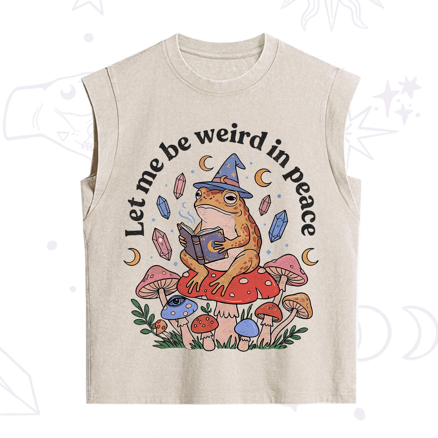 Purplehecate Let Me Be Weird in Peace Frog Vintage Washed Tank