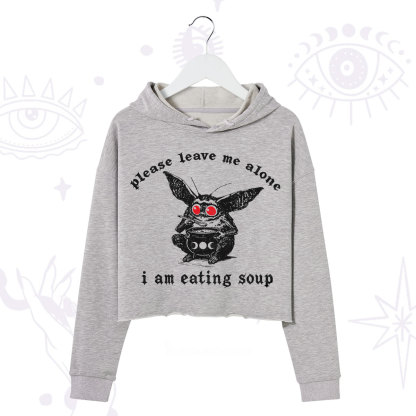 Purplehecate Mothman Eating Soup Crop Hoodie