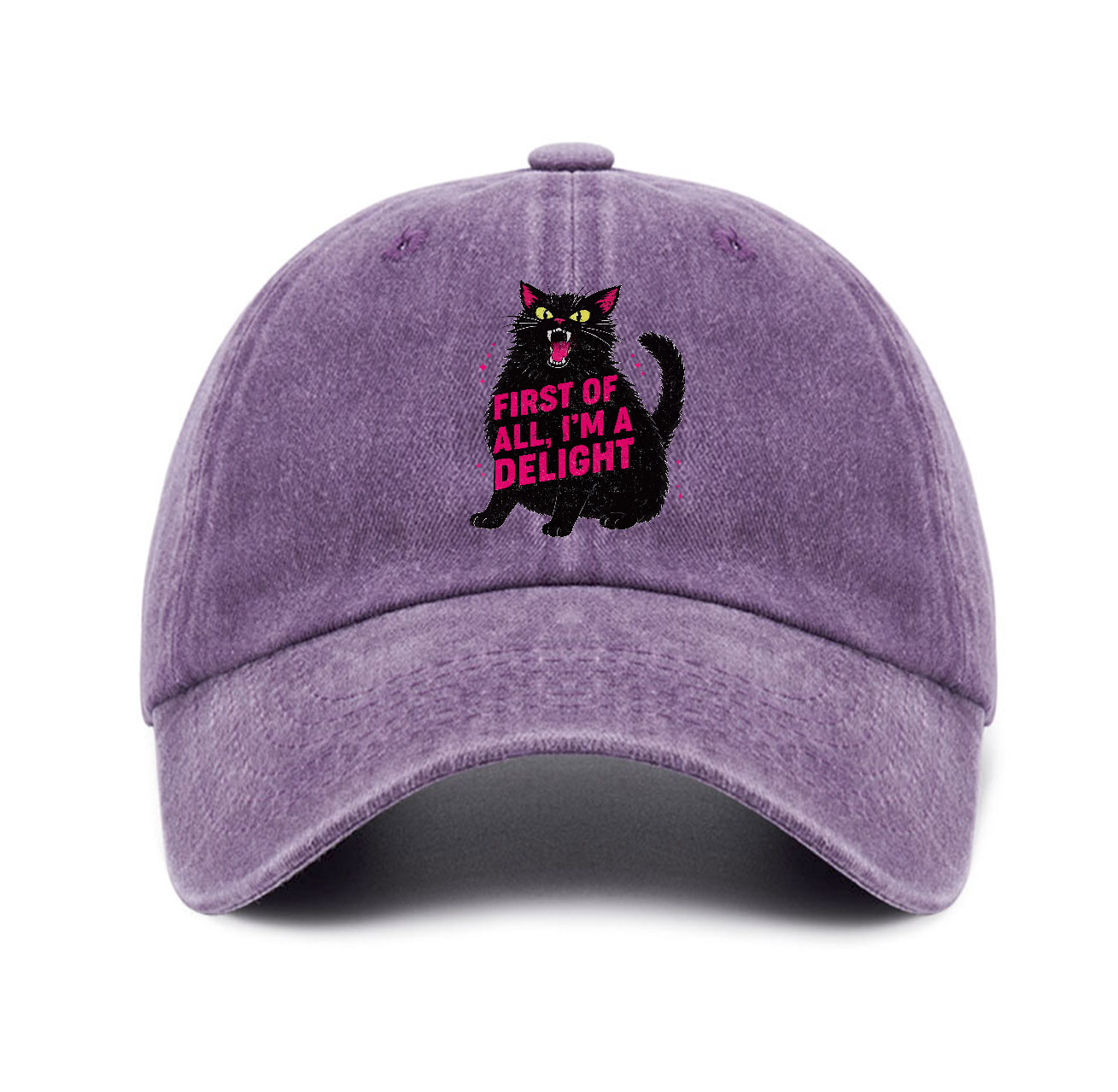 Purplehecate First Of All I'm A Delight Cat Baseball Cap