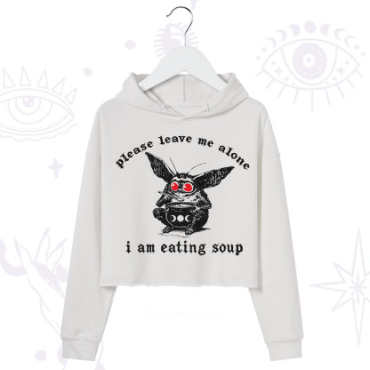 Purplehecate Mothman Eating Soup Crop Hoodie