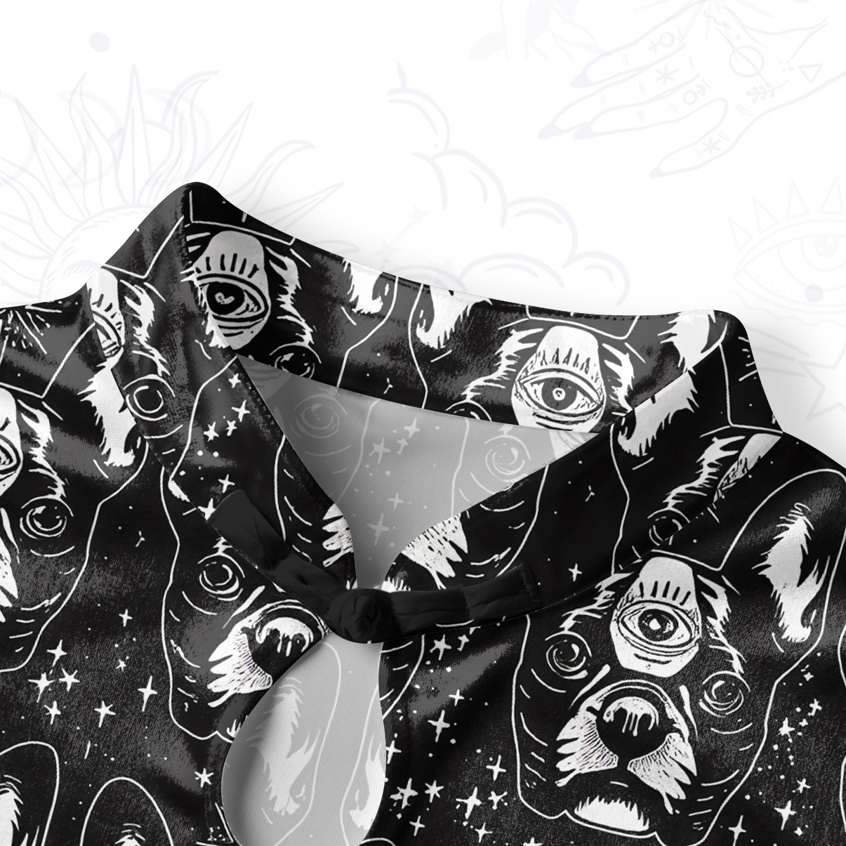 Purplehecate Mystic Boston Terrier Velvet Bodycon Dress