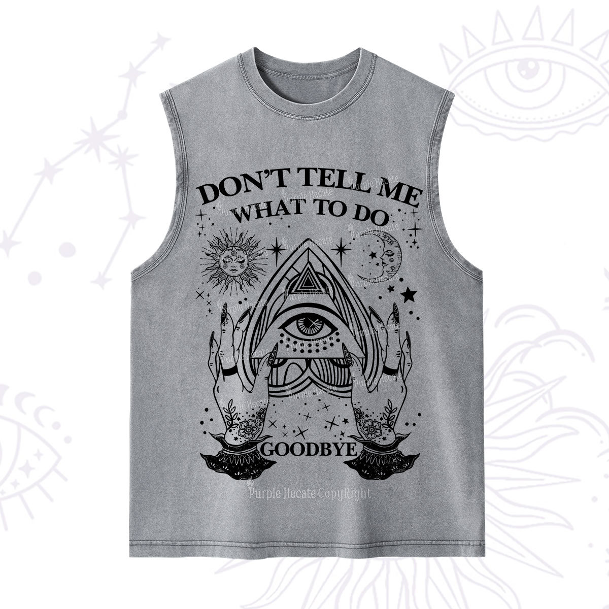 Purplehecate Don't Tell Me What To Do Witch Planchette Eye Washed Tank