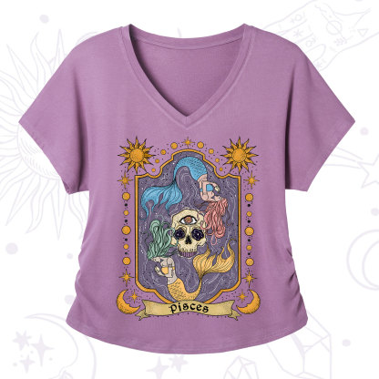 Purplehecate Pisces Zodiac V-Neck T-Shirt