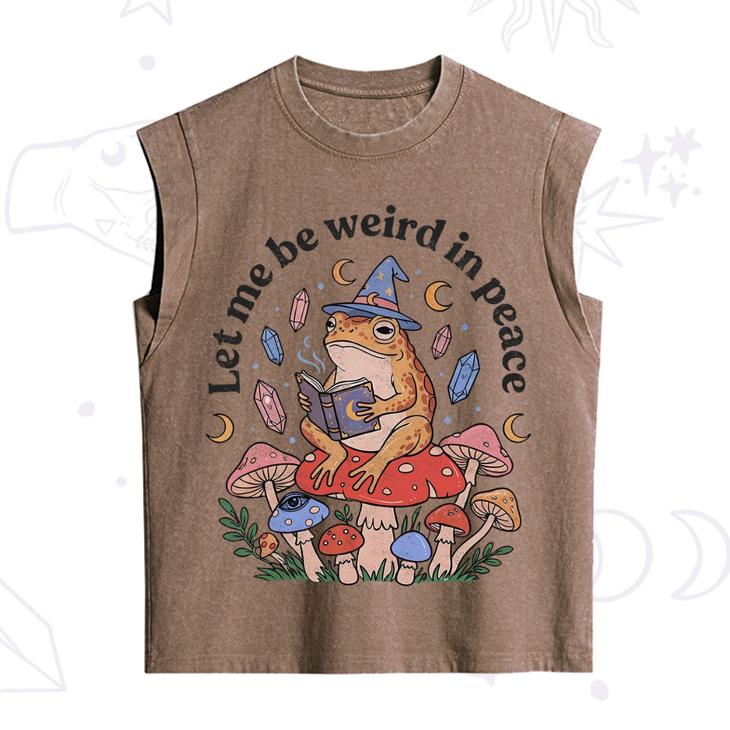 Purplehecate Let Me Be Weird in Peace Frog Vintage Washed Tank