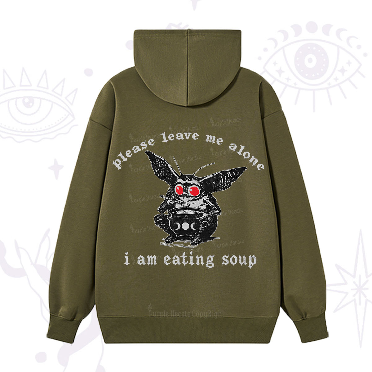 Purplehecate Mothman Eating Soup Hoodie