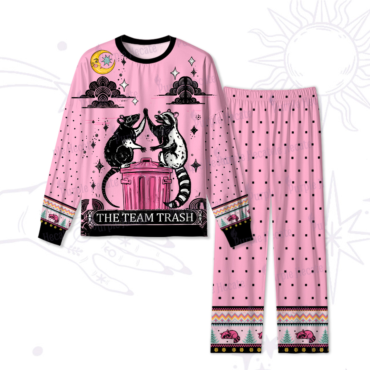 Purplehecate The Team Trash Opossum Tarot Pajamas