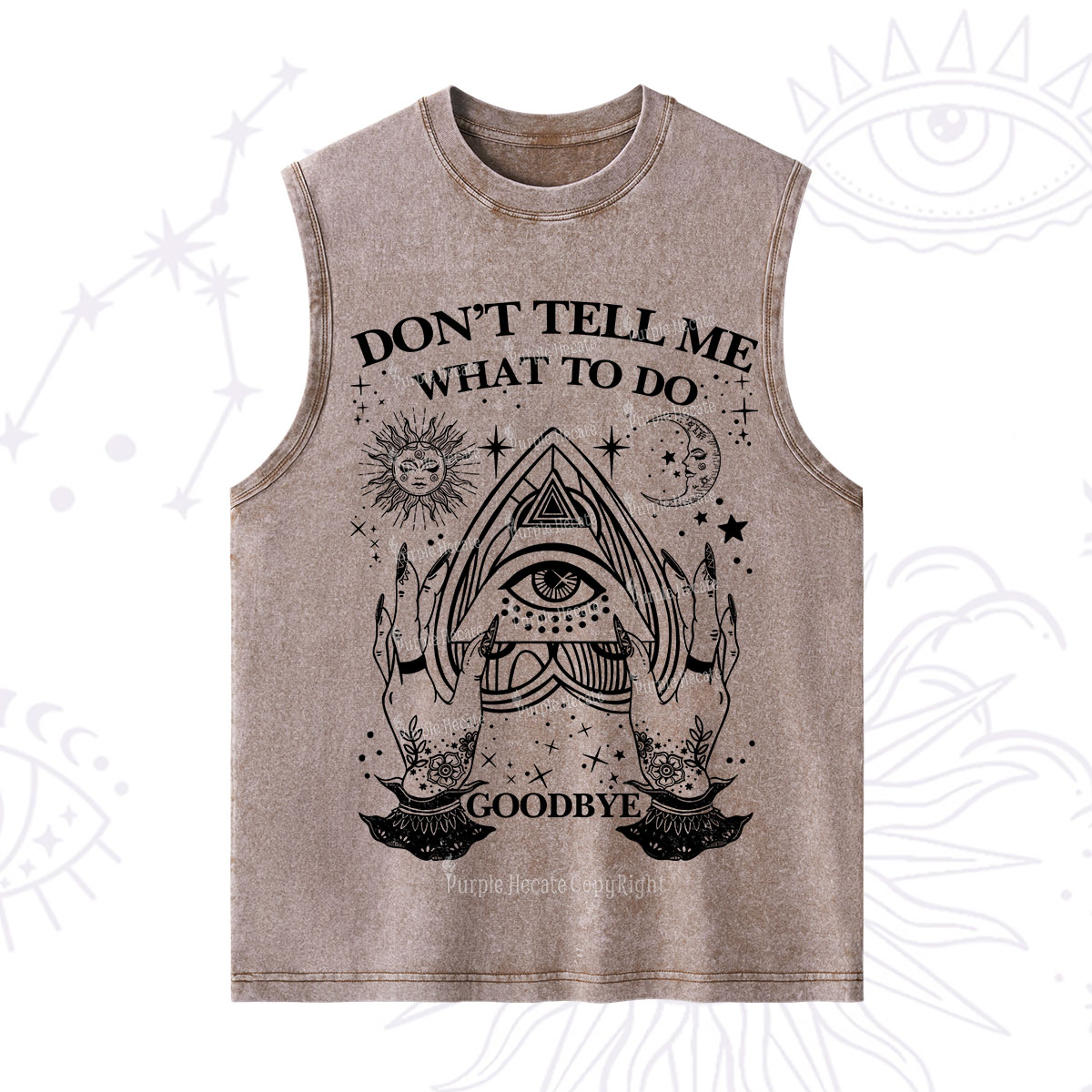 Purplehecate Don't Tell Me What To Do Witch Planchette Eye Washed Tank