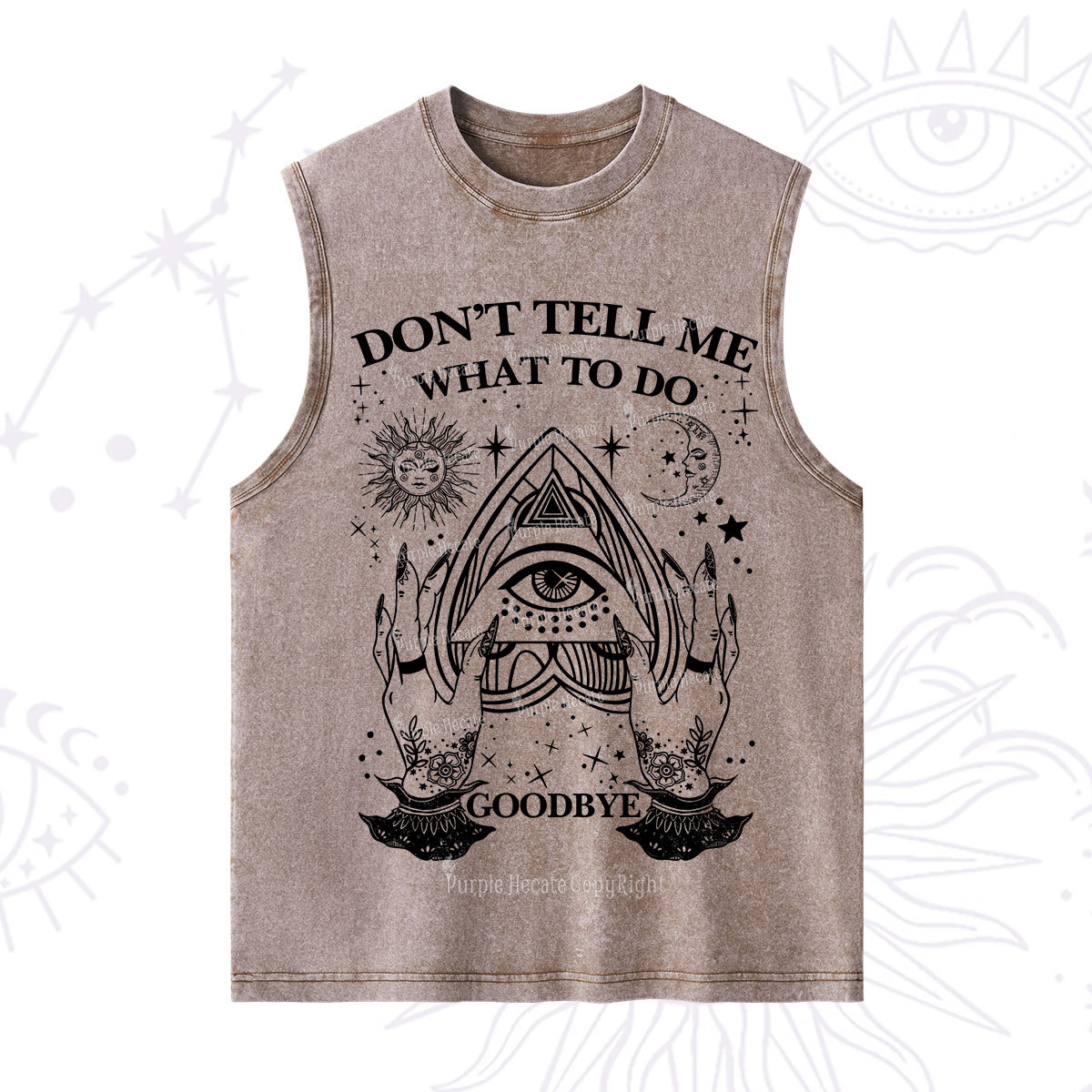 Purplehecate Don't Tell Me What To Do Witch Planchette Eye Washed Tank
