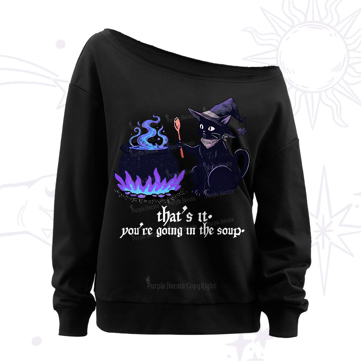 Purplehecate Trust Your Instincts Off The Shoulder Sweatshirt