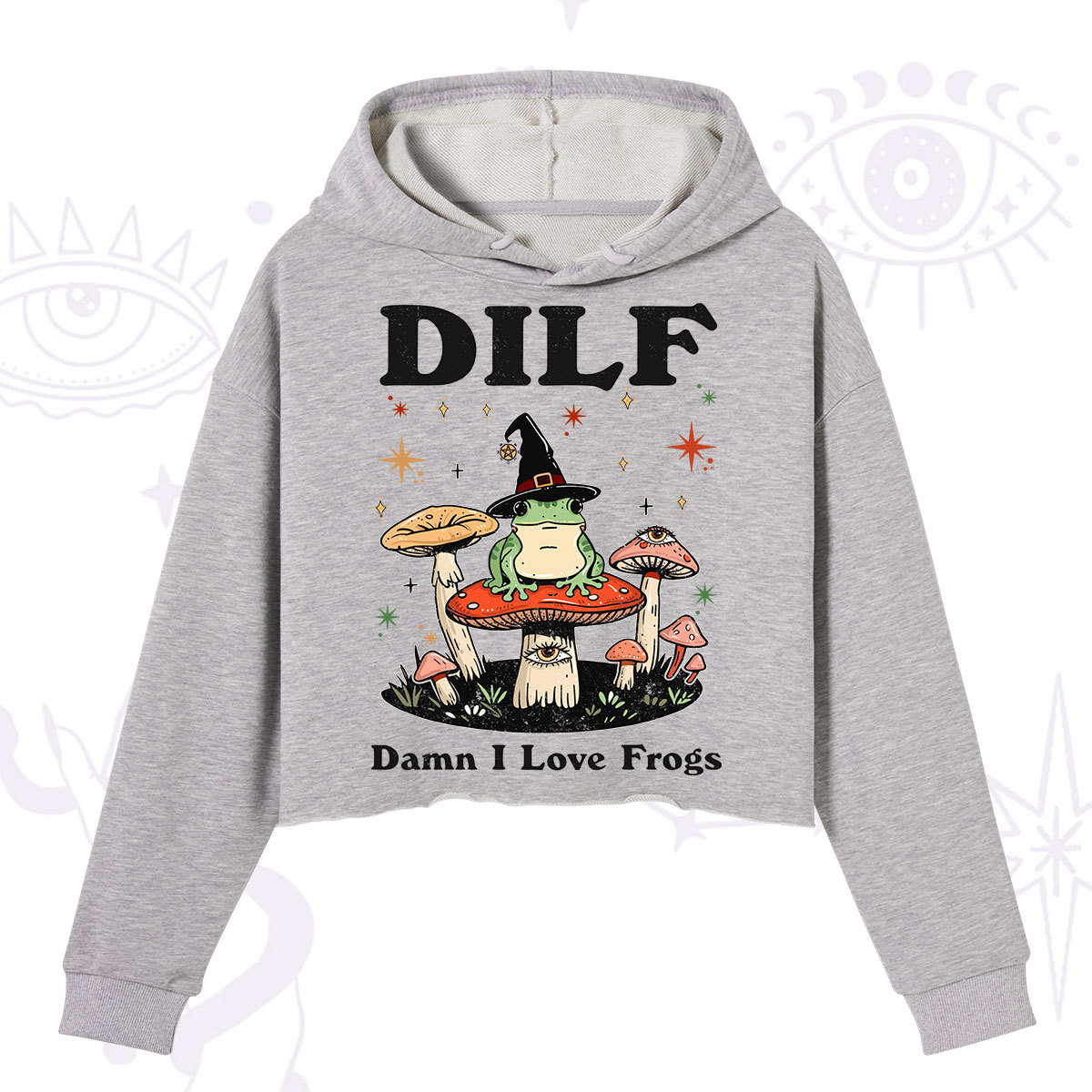 Purplehecate Dilf Damn I Love Frogs Crop Hoodie