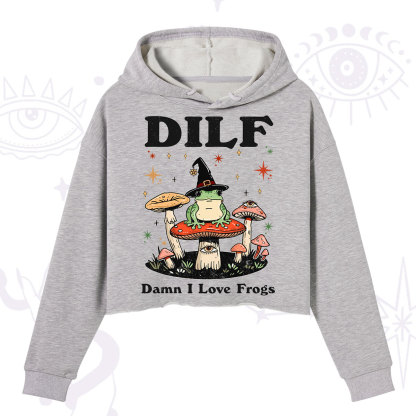 Purplehecate Dilf Damn I Love Frogs Crop Hoodie