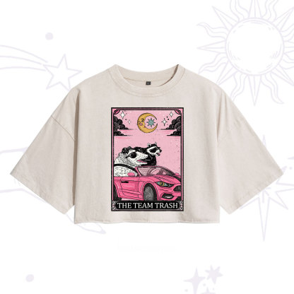 Purplehecate The Team Trash Tarot Card Washed Cropped T-Shirt