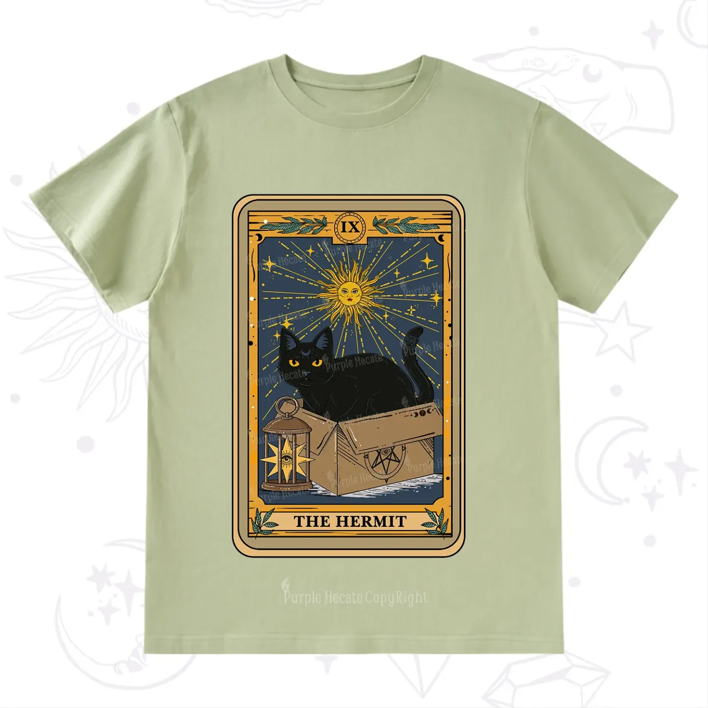 Purplehecate The Hermit Card Cat Lover T-Shirt