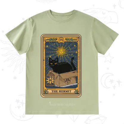 Purplehecate The Hermit Card Cat Lover T-Shirt