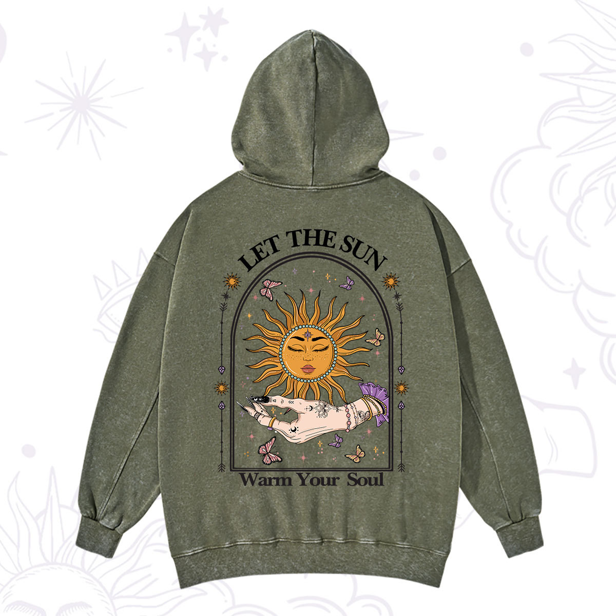 Purplehecate Let The Sun Warm Your Soul Washed Hoodie