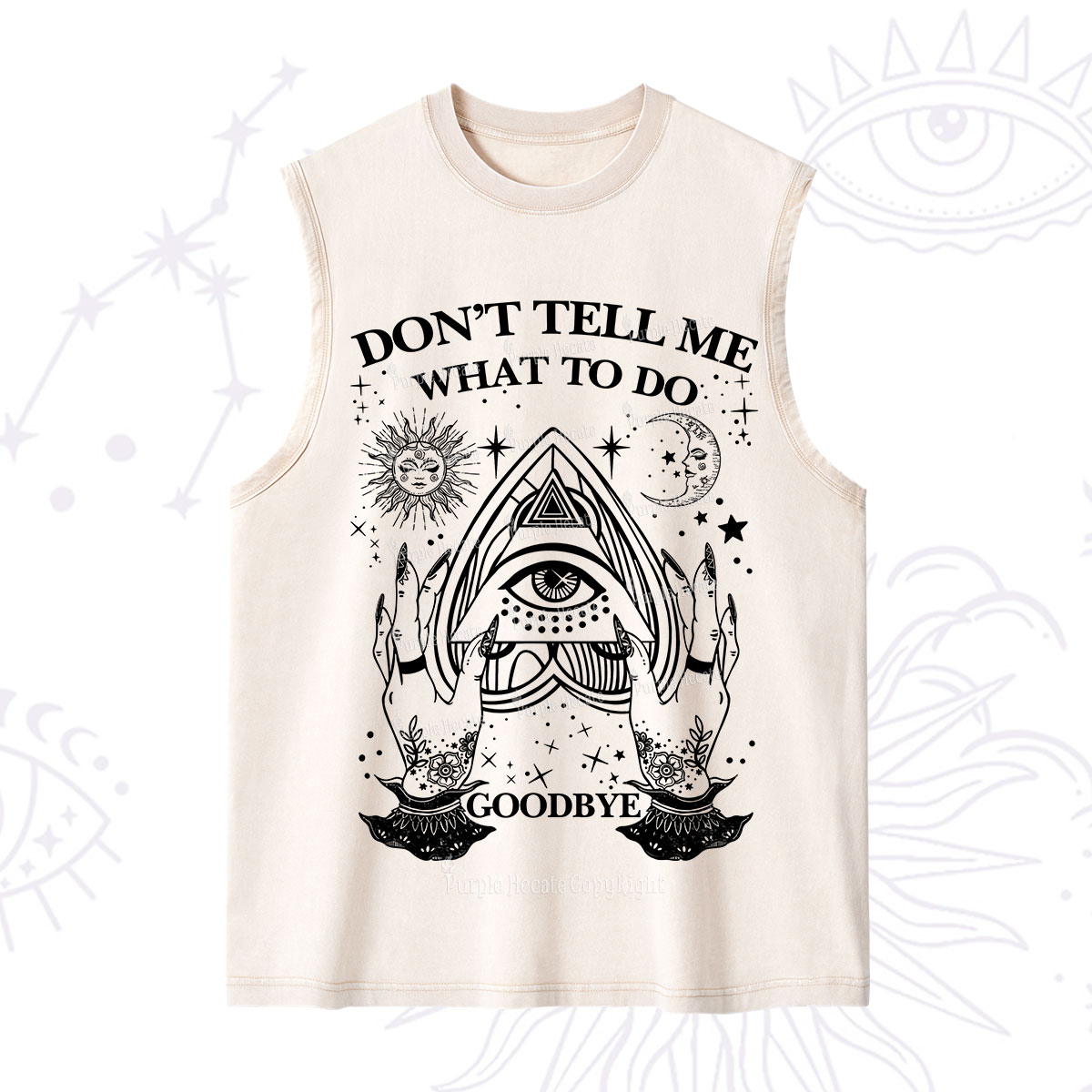 Purplehecate Don't Tell Me What To Do Witch Planchette Eye Washed Tank