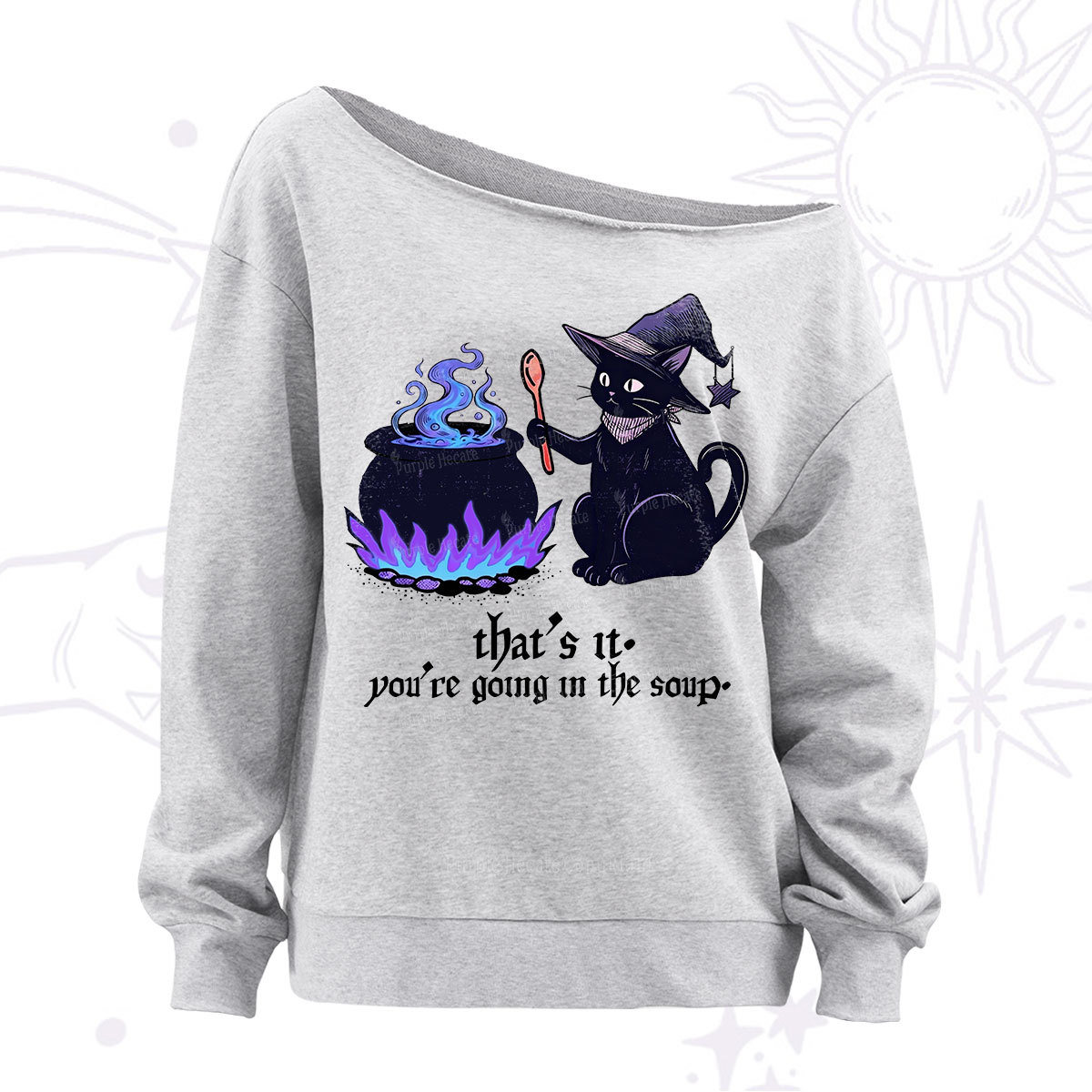 Purplehecate Trust Your Instincts Off The Shoulder Sweatshirt