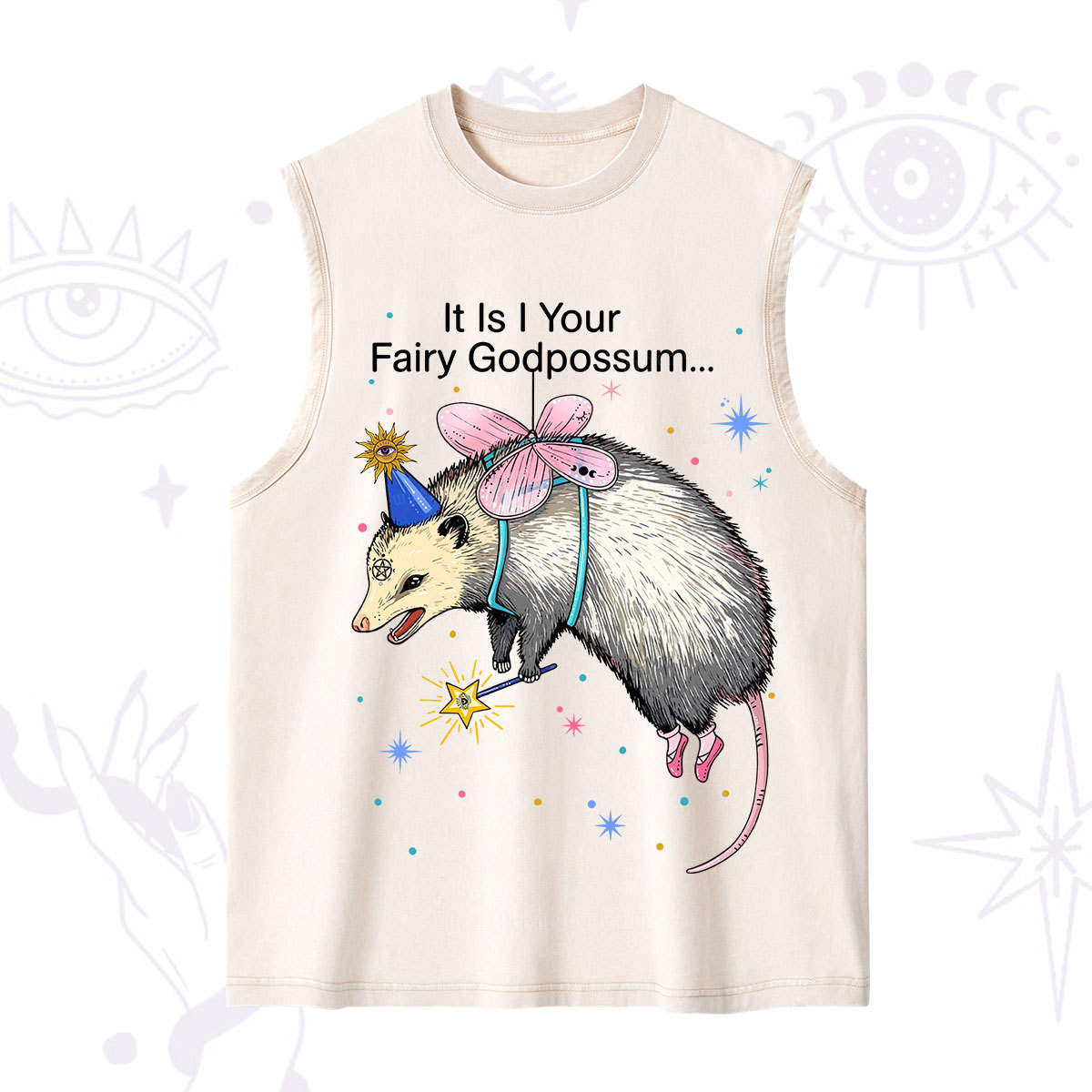 Purplehecate It Is I Your Fairy Godpossum Washed Tank