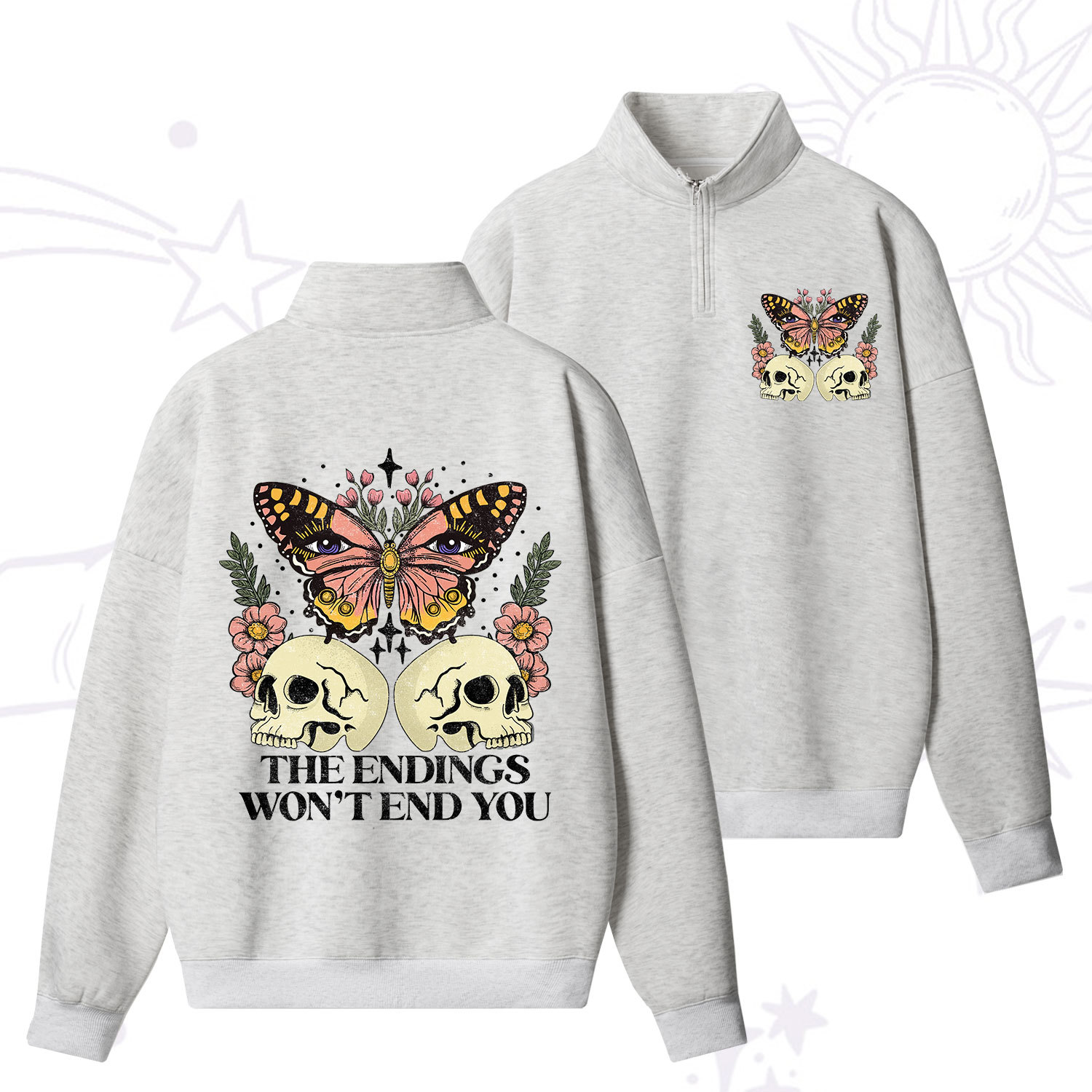 Purplehecate The Endings Won't End You Zip Fleece Sweatshirt