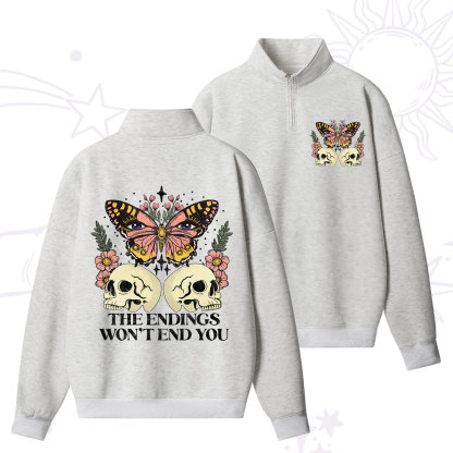 Purplehecate The Endings Won't End You Zip Fleece Sweatshirt